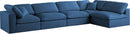 Plush Navy Velvet Standard Cloud Modular Sectional - NY Furniture Direct (NY)