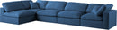 Plush Navy Velvet Standard Cloud Modular Sectional - NY Furniture Direct (NY)