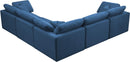 Plush Navy Velvet Standard Cloud Modular Sectional - NY Furniture Direct (NY)