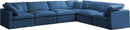 Plush Navy Velvet Standard Cloud Modular Sectional - NY Furniture Direct (NY)