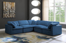 Plush Navy Velvet Standard Cloud Modular Sectional - NY Furniture Direct (NY)
