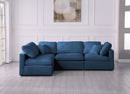 Plush Navy Velvet Standard Cloud Modular Sectional - NY Furniture Direct (NY)