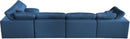 Plush Navy Velvet Standard Cloud Modular Sectional - NY Furniture Direct (NY)