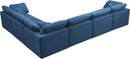 Plush Navy Velvet Standard Cloud Modular Sectional - NY Furniture Direct (NY)