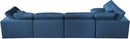 Plush Navy Velvet Standard Cloud Modular Sectional - NY Furniture Direct (NY)