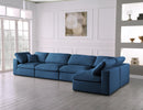 Plush Navy Velvet Standard Cloud Modular Sectional - NY Furniture Direct (NY)