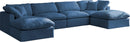 Plush Navy Velvet Standard Cloud Modular Sectional - NY Furniture Direct (NY)
