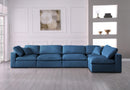 Plush Navy Velvet Standard Cloud Modular Sectional - NY Furniture Direct (NY)