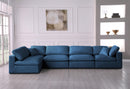 Plush Navy Velvet Standard Cloud Modular Sectional - NY Furniture Direct (NY)