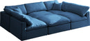 Plush Navy Velvet Standard Cloud Modular Sectional - NY Furniture Direct (NY)