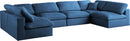 Plush Navy Velvet Standard Cloud Modular Sectional - NY Furniture Direct (NY)