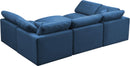 Plush Navy Velvet Standard Cloud Modular Sectional - NY Furniture Direct (NY)