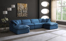 Plush Navy Velvet Standard Cloud Modular Sectional - NY Furniture Direct (NY)