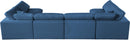Plush Navy Velvet Standard Cloud Modular Sectional - NY Furniture Direct (NY)