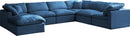 Plush Navy Velvet Standard Cloud Modular Sectional - NY Furniture Direct (NY)