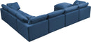Plush Navy Velvet Standard Cloud Modular Sectional - NY Furniture Direct (NY)