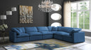 Plush Navy Velvet Standard Cloud Modular Sectional - NY Furniture Direct (NY)