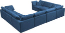 Plush Navy Velvet Standard Cloud Modular Sectional - NY Furniture Direct (NY)