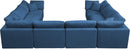 Plush Navy Velvet Standard Cloud Modular Sectional - NY Furniture Direct (NY)