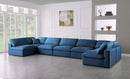 Plush Navy Velvet Standard Cloud Modular Sectional - NY Furniture Direct (NY)