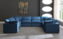 Plush Navy Velvet Standard Cloud Modular Sectional - NY Furniture Direct (NY)