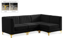 Alina Black Velvet Modular Sectional - NY Furniture Direct (NY)