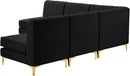 Alina Black Velvet Modular Sectional - NY Furniture Direct (NY)