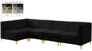 Alina Black Velvet Modular Sectional - NY Furniture Direct (NY)