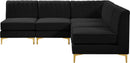 Alina Black Velvet Modular Sectional - NY Furniture Direct (NY)