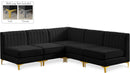 Alina Black Velvet Modular Sectional - NY Furniture Direct (NY)