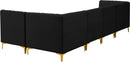 Alina Black Velvet Modular Sectional - NY Furniture Direct (NY)