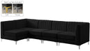 Alina Black Velvet Modular Sectional - NY Furniture Direct (NY)