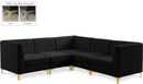 Alina Black Velvet Modular Sectional - NY Furniture Direct (NY)