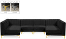 Alina Black Velvet Modular Sectional - NY Furniture Direct (NY)