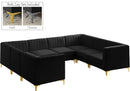 Alina Black Velvet Modular Sectional - NY Furniture Direct (NY)