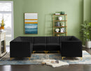 Alina Black Velvet Modular Sectional - NY Furniture Direct (NY)
