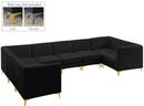 Alina Black Velvet Modular Sectional - NY Furniture Direct (NY)