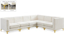 Alina Cream Velvet Modular Sectional - NY Furniture Direct (NY)