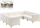 Alina Cream Velvet Modular Sectional - NY Furniture Direct (NY)