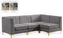 Alina Grey Velvet Modular Sectional - NY Furniture Direct (NY)