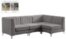 Alina Grey Velvet Modular Sectional - NY Furniture Direct (NY)