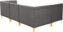 Alina Grey Velvet Modular Sectional - NY Furniture Direct (NY)