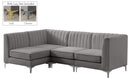 Alina Grey Velvet Modular Sectional - NY Furniture Direct (NY)