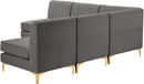 Alina Grey Velvet Modular Sectional - NY Furniture Direct (NY)