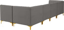 Alina Grey Velvet Modular Sectional - NY Furniture Direct (NY)
