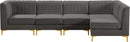 Alina Grey Velvet Modular Sectional - NY Furniture Direct (NY)