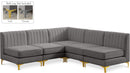 Alina Grey Velvet Modular Sectional - NY Furniture Direct (NY)