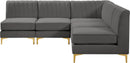 Alina Grey Velvet Modular Sectional - NY Furniture Direct (NY)