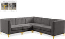 Alina Grey Velvet Modular Sectional - NY Furniture Direct (NY)