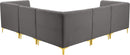 Alina Grey Velvet Modular Sectional - NY Furniture Direct (NY)